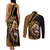 Ethiopia Couples Matching Tank Maxi Dress and Long Sleeve Button Shirt Ethiopian Lion Style Pattern