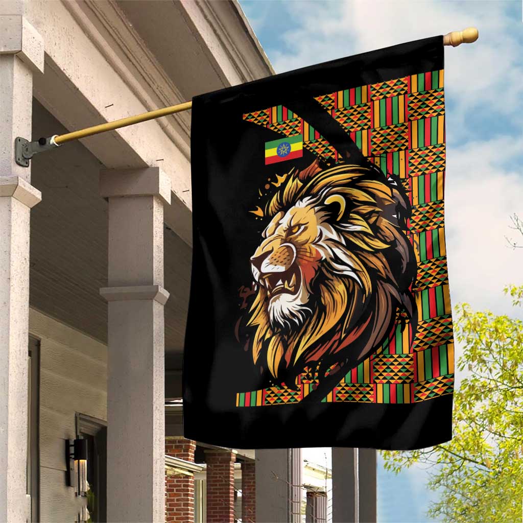 Ethiopia Garden Flag Ethiopian Lion Style Pattern - Wonder Print Shop