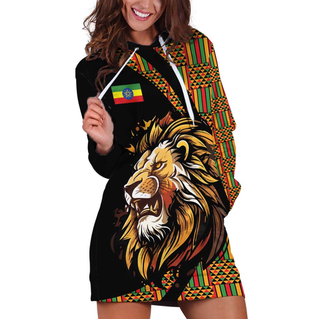 Ethiopia Hoodie Dress Ethiopian Lion Style Pattern