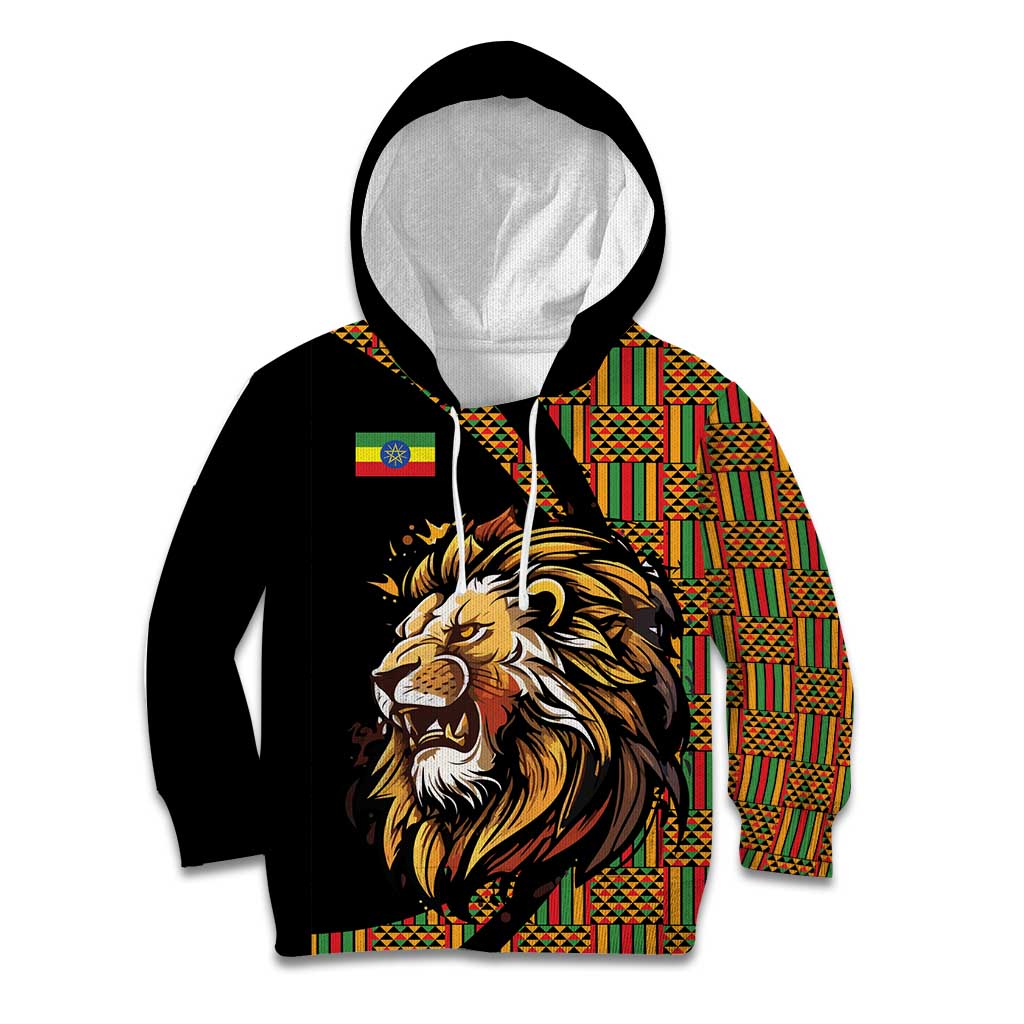 Ethiopia Kid Hoodie Ethiopian Lion Style Pattern