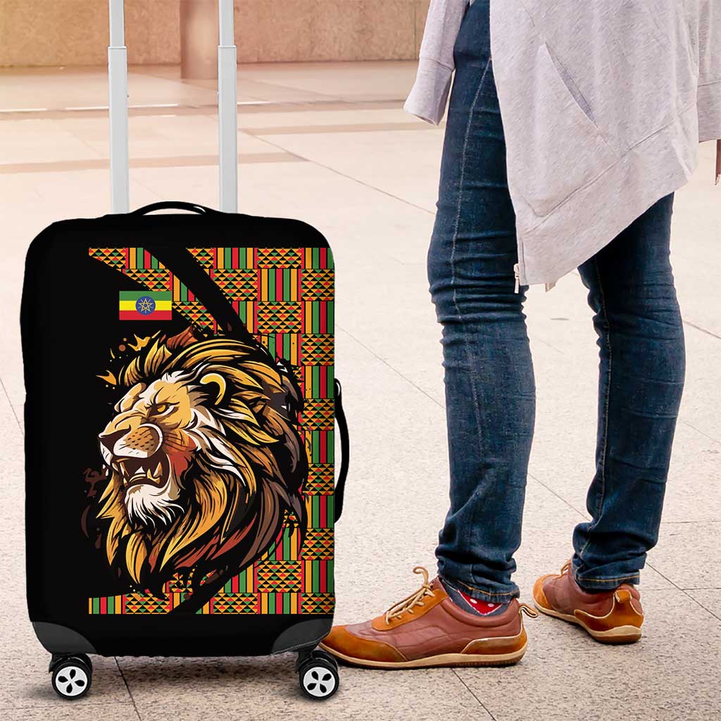 Ethiopia Luggage Cover Ethiopian Lion Style Pattern - Wonder Print Shop