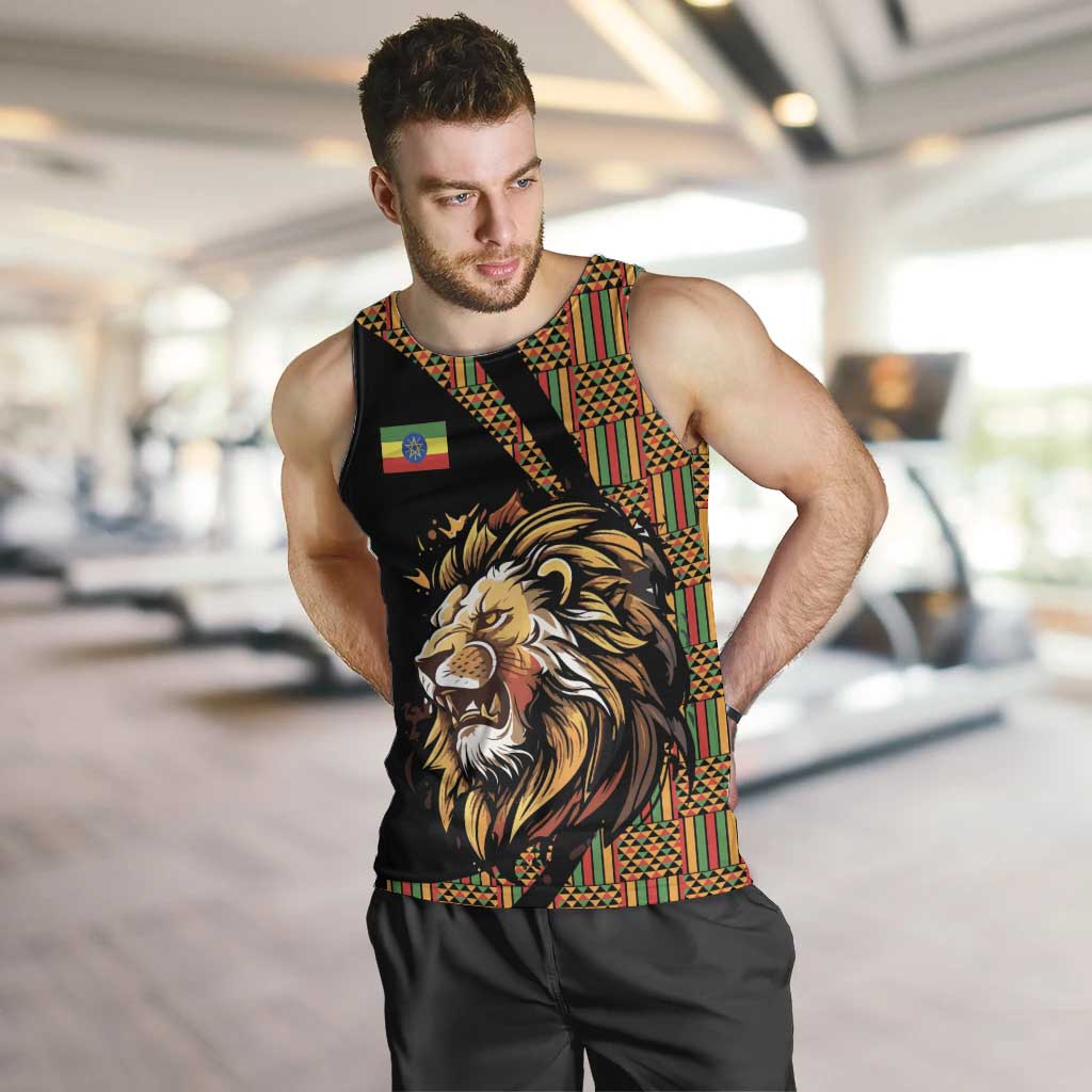 Ethiopia Men Tank Top Ethiopian Lion Style Pattern - Wonder Print Shop