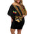 Ethiopia Off Shoulder Short Dress Ethiopian Lion Style Pattern - Wonder Print Shop