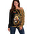 Ethiopia Off Shoulder Sweater Ethiopian Lion Style Pattern