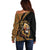 Ethiopia Off Shoulder Sweater Ethiopian Lion Style Pattern