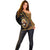 Ethiopia Off Shoulder Sweater Ethiopian Lion Style Pattern