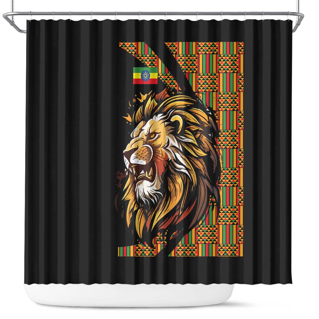 Ethiopia Shower Curtain Ethiopian Lion Style Pattern