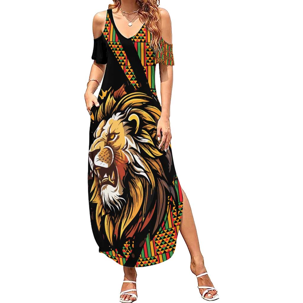 Ethiopia Summer Maxi Dress Ethiopian Lion Style Pattern