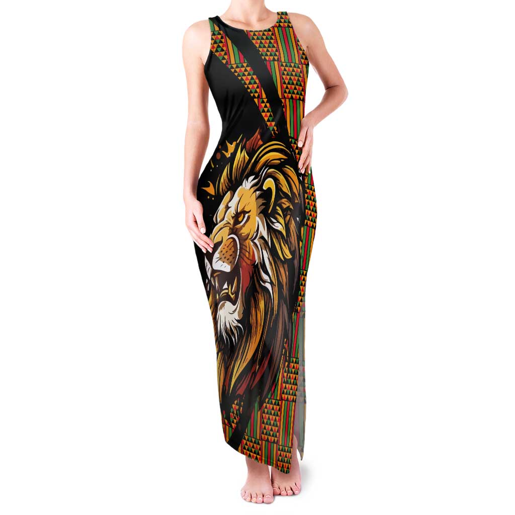 Ethiopia Tank Maxi Dress Ethiopian Lion Style Pattern