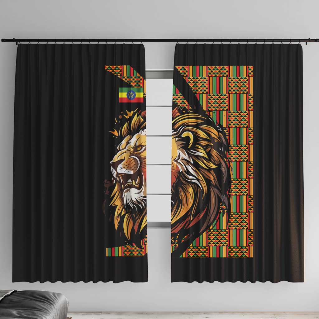 Ethiopia Window Curtain Ethiopian Lion Style Pattern