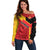 Custom Spain Football Off Shoulder Sweater La Roja Go Champion - Wonder Print Shop