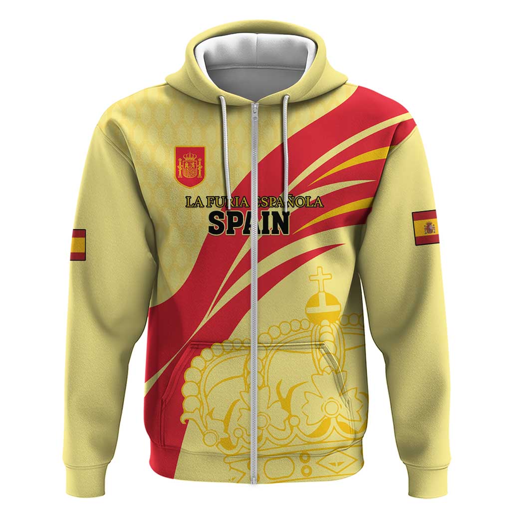 Custom Spain Football Zip Hoodie Sport Style - Wonder Print Shop