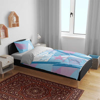 Football bedding set with blue and purple design, star motif, and 'YOUR TEXT' across duvet