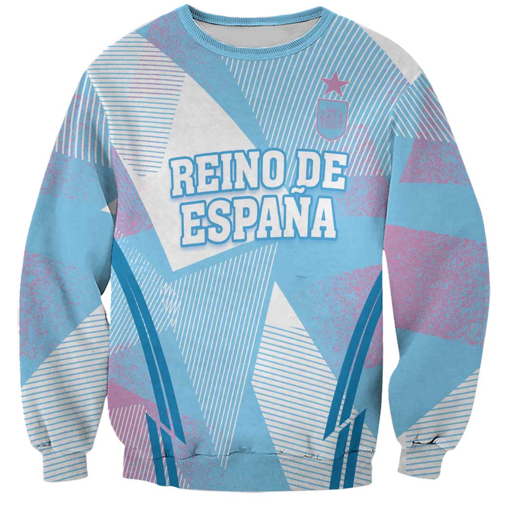 Blue Spain graphic sweatshirt with geometric print and long sleeves