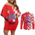 Custom Croatia Independence Day Couples Matching Off Shoulder Short Dress and Long Sleeve Button Shirt Grunge Checkerboard Patterns With Map