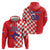 Custom Croatia Independence Day Hoodie Grunge Checkerboard Patterns With Map - Wonder Print Shop