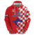 Custom Croatia Independence Day Hoodie Grunge Checkerboard Patterns With Map - Wonder Print Shop