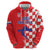 Custom Croatia Independence Day Hoodie Grunge Checkerboard Patterns With Map - Wonder Print Shop