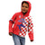 Custom Croatia Independence Day Kid Hoodie Grunge Checkerboard Patterns With Map - Wonder Print Shop