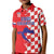 Custom Croatia Independence Day Kid Polo Shirt Grunge Checkerboard Patterns With Map - Wonder Print Shop