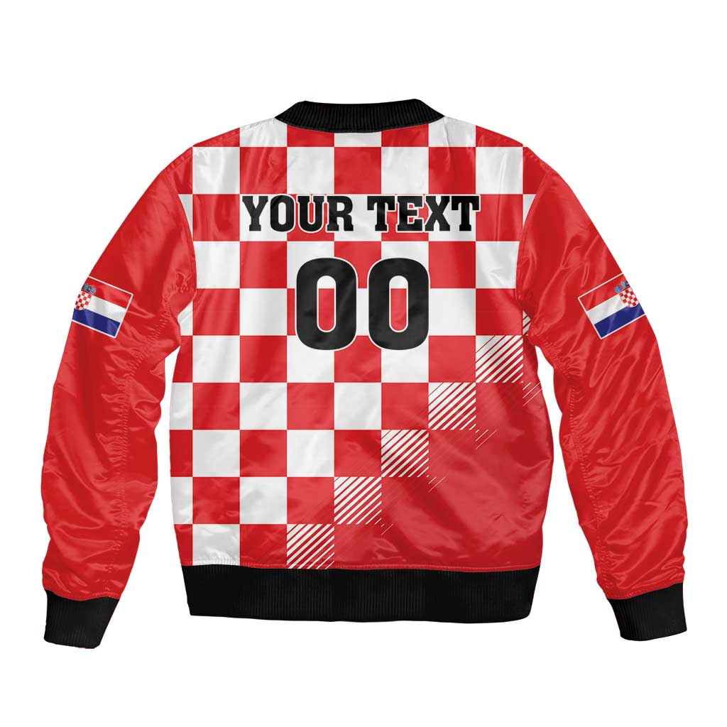 Red checkered bomber jacket with large 00 graphic and black ribbed hem