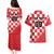 Custom Croatia Checkerboard Couples Matching Puletasi and Hawaiian Shirt With Coat Of Arms