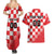 Custom Croatia Checkerboard Couples Matching Summer Maxi Dress and Hawaiian Shirt With Coat Of Arms