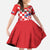 Custom Croatia Checkerboard Family Matching Mermaid Dress and Hawaiian Shirt With Coat Of Arms - Wonder Print Shop