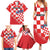 Custom Croatia Checkerboard Family Matching Summer Maxi Dress and Hawaiian Shirt With Coat Of Arms - Wonder Print Shop