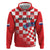 Custom Croatia Checkerboard Hoodie With Coat Of Arms - Wonder Print Shop