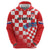 Custom Croatia Checkerboard Hoodie With Coat Of Arms - Wonder Print Shop