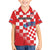 Custom Croatia Checkerboard Kid Hawaiian Shirt With Coat Of Arms - Wonder Print Shop