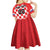 Custom Croatia Checkerboard Kid Short Sleeve Dress With Coat Of Arms - Wonder Print Shop