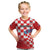 Custom Croatia Checkerboard Kid T Shirt With Coat Of Arms - Wonder Print Shop