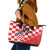 Custom Croatia Checkerboard Leather Tote Bag With Coat Of Arms