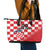 Custom Croatia Checkerboard Leather Tote Bag With Coat Of Arms