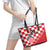 Custom Croatia Checkerboard Leather Tote Bag With Coat Of Arms