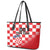 Custom Croatia Checkerboard Leather Tote Bag With Coat Of Arms