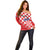 Custom Croatia Checkerboard Off Shoulder Sweater With Coat Of Arms - Wonder Print Shop