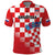 Custom Croatia Checkerboard Polo Shirt With Coat Of Arms