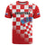 Custom Croatia Checkerboard T Shirt With Coat Of Arms - Wonder Print Shop