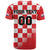 Custom Croatia Checkerboard T Shirt With Coat Of Arms - Wonder Print Shop