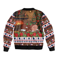 France Christmas Bomber Jacket Buche De Noel - Wonder Print Shop