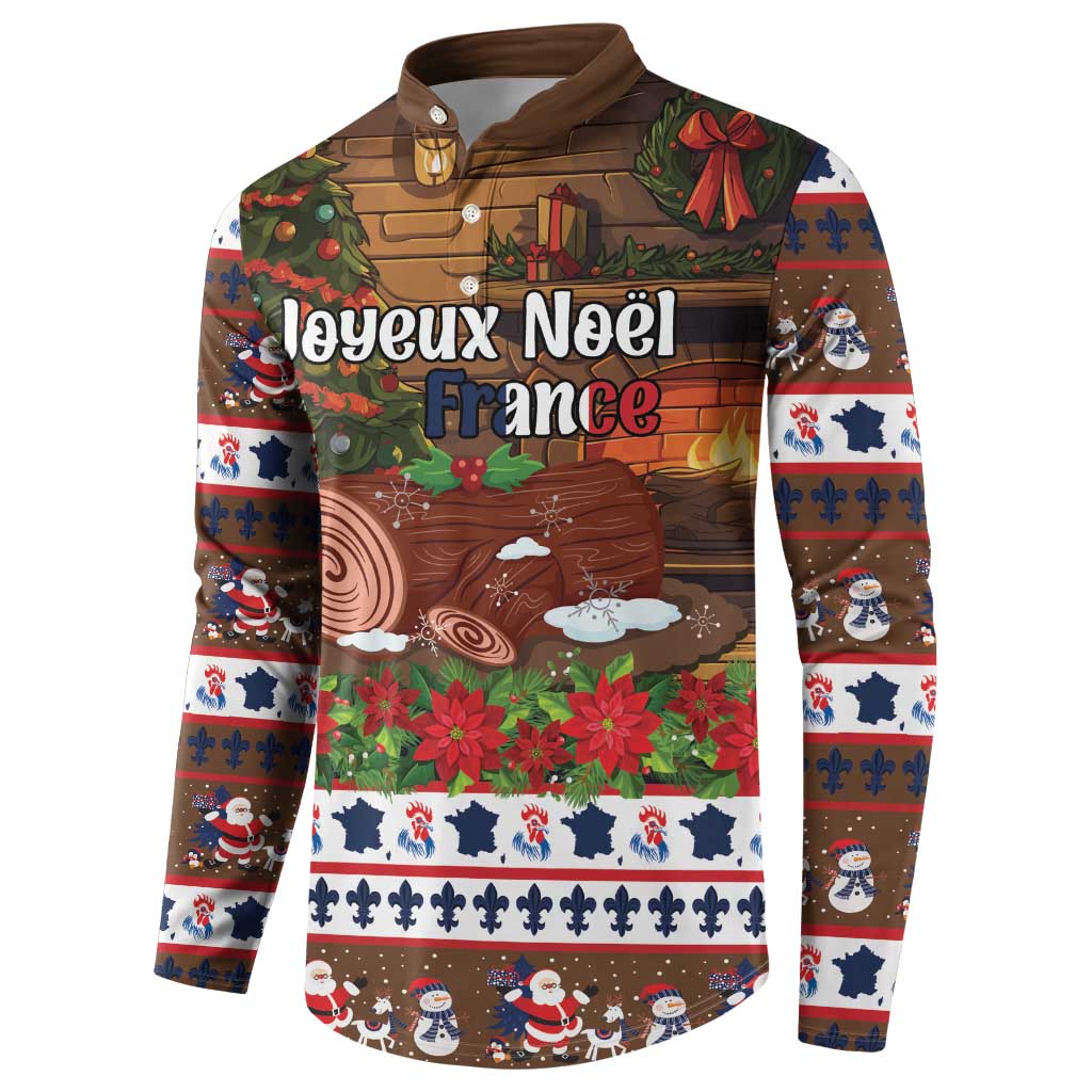 France Christmas Button Sweatshirt Buche De Noel - Wonder Print Shop