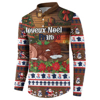 France Christmas Button Sweatshirt Buche De Noel - Wonder Print Shop