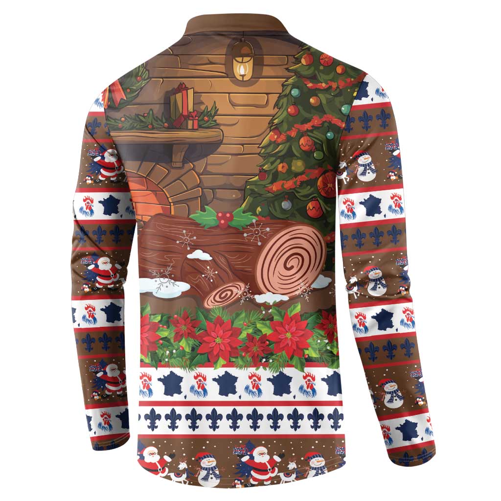 France Christmas Button Sweatshirt Buche De Noel - Wonder Print Shop