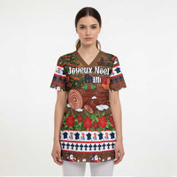 France Christmas Scrub Top Buche De Noel - Wonder Print Shop