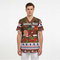 France Christmas Scrub Top Buche De Noel - Wonder Print Shop