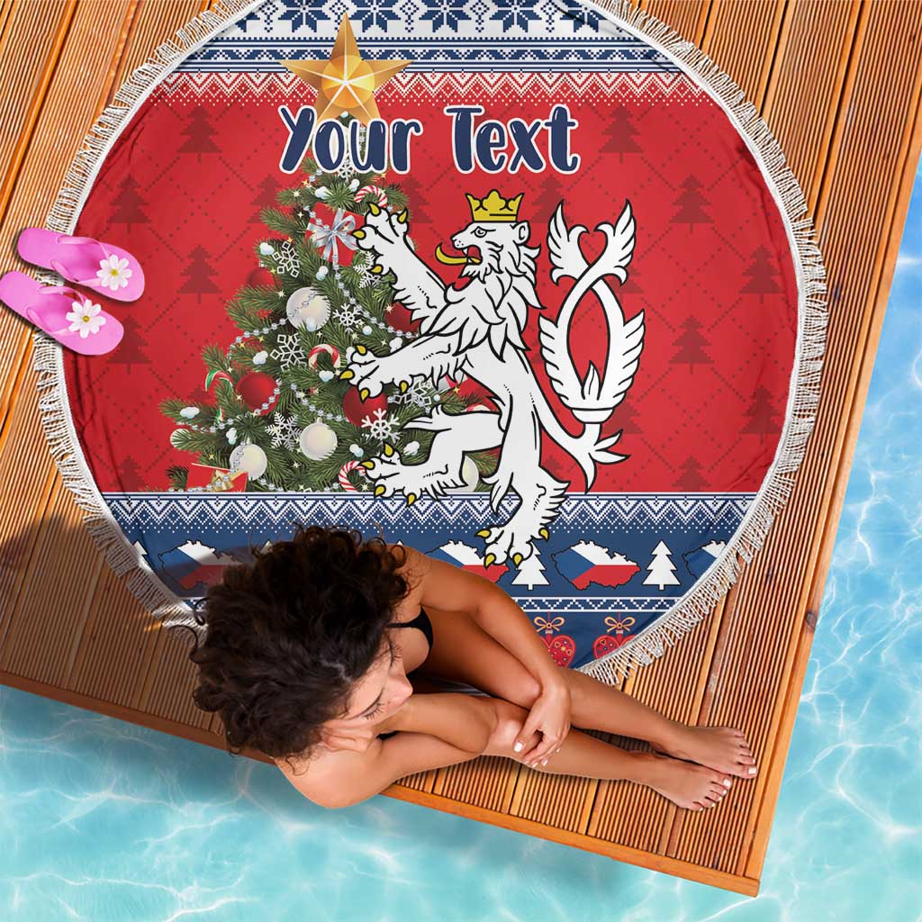 Czech Republic Christmas Personalized Beach Blanket Vesele Vanoce - Wonder Print Shop