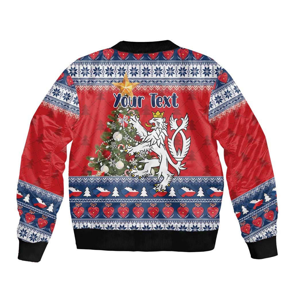 Czech Republic Christmas Personalized Bomber Jacket Vesele Vanoce - Wonder Print Shop